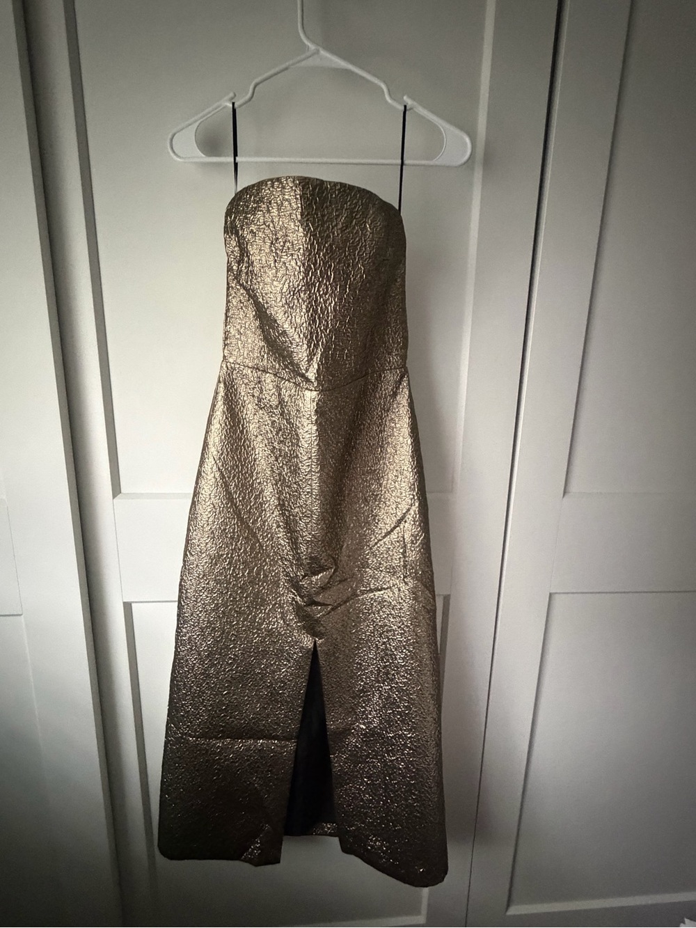 Abercrombie & Fitch Strapless Metallic Gold Formal Glam Dress - S - NWOT
